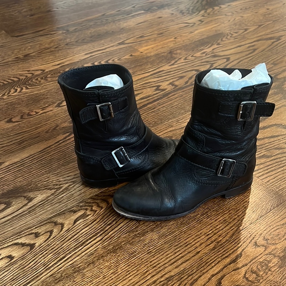 Prada motorcycle ankle boot black